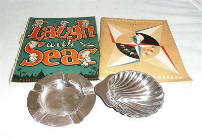 Lot 280 - A silver ashtray and butter dish and two booklets
