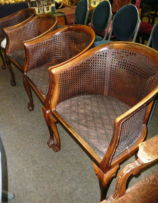 Lot 492 - Set of four bergere chairs
