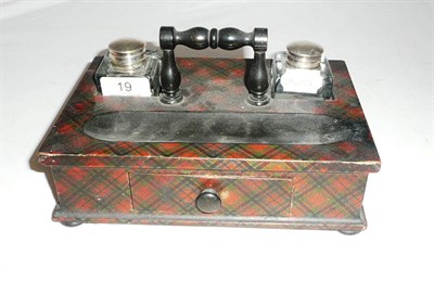 Lot 19 - Tartanware ink stand