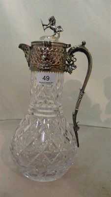 Lot 49 - A silver plate-mounted claret jug