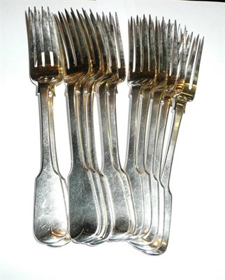 Lot 115 - Twelve silver table forks, 29oz approx