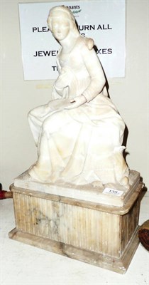 Lot 135 - An Italian alabaster figure on a plinth (a.f.)