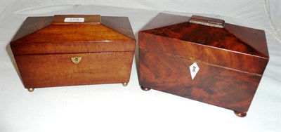 Lot 159 - Two Victorian mahogany tea caddies