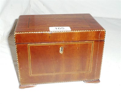 Lot 165 - 19th century inlaid mahogany tea caddy