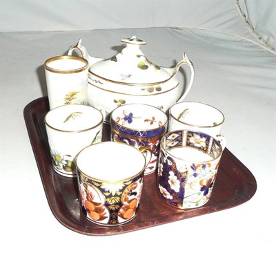 Lot 187 - Five cups, a sucrier and spill vase