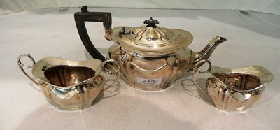 Lot 212 - Silver three piece bachelor's tea service