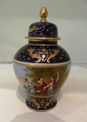 Lot 216 - A Vienna vase and cover (a.f.)