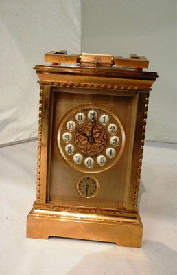 Lot 217 - A brass repeating carriage clock (a.f.)