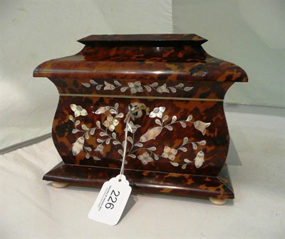 Lot 226 - A Victorian tortoiseshell and mother-of-pearl tea caddy with key