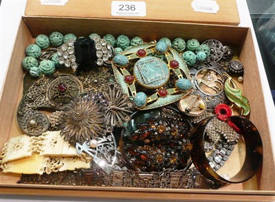 Lot 236 - Collection of mainly silver and some part-gold jewellery including filigree and an Egyptian revival