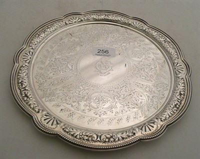 Lot 256 - A silver salver with presentation inscription, approx 17oz