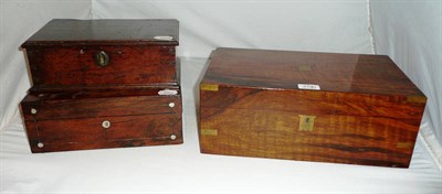 Lot 279 - Brass mounted writing slope, oak box and another wooden box (3)