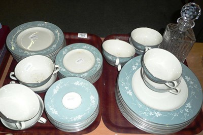 Lot 286 - Royal Doulton 'Reflection' pattern dinner service and a spirit decanter on two trays