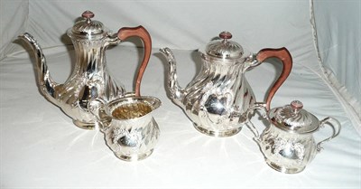 Lot 288 - A modern silver four piece tea service, 63 oz approx