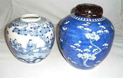 Lot 310 - Two Chinese porcelain ginger jars