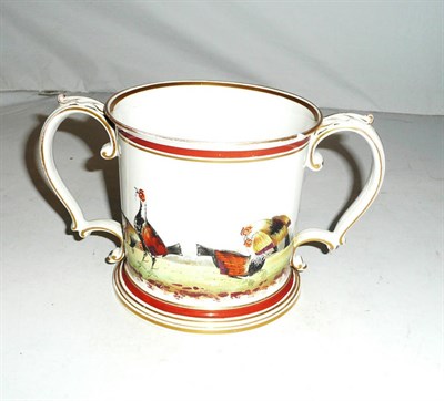 Lot 314 - Staffordshire cock fighting loving cup