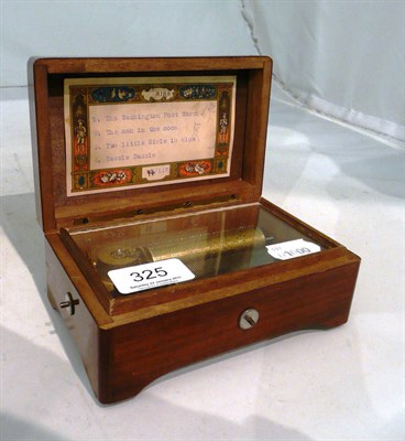 Lot 325 - A small four-air music box