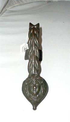 Lot 326 - A bronze handle with depiction of Mercury to one end, with certificate of authenticity