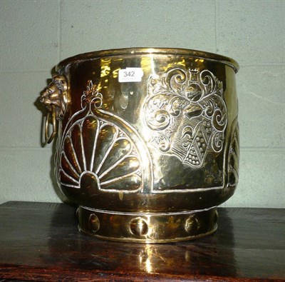 Lot 342 - Large brass jardiniere