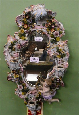 Lot 344 - Pair of Dresden mirrors