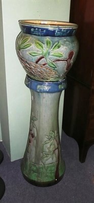 Lot 350 - Belgium pottery jardiniere and stand