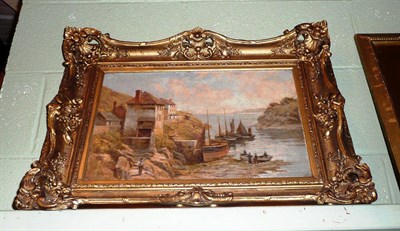 Lot 365 - Oil on canvas by W A Moody of Polperro in a gilt frame