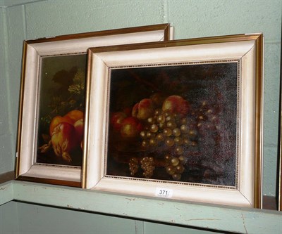 Lot 371 - Two oils on canvas - still life studies (2)