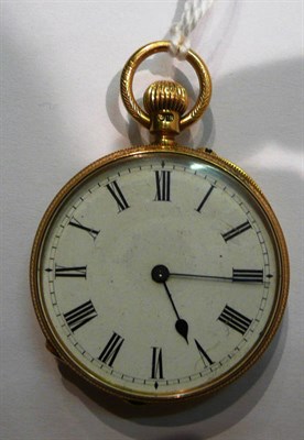 Lot 26 - 18ct gold ladies pocket watch with engraved case