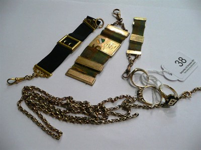 Lot 38 - Assorted scrap jewellery, rings and fobs, etc