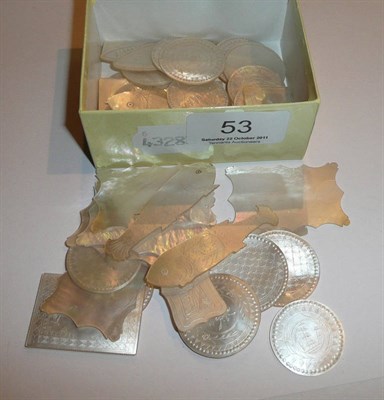 Lot 53 - Collection of mother of pearl counters