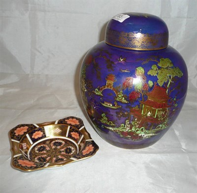 Lot 63 - A Royal Crown Derby Imari bowl and a Carlton ware lustre ginger jar and cover