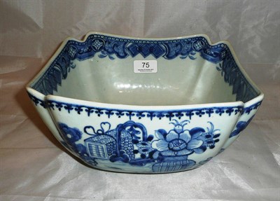 Lot 75 - A Chinese export blue and white porcelain square fruit bowl circa 1800 (a.f.)