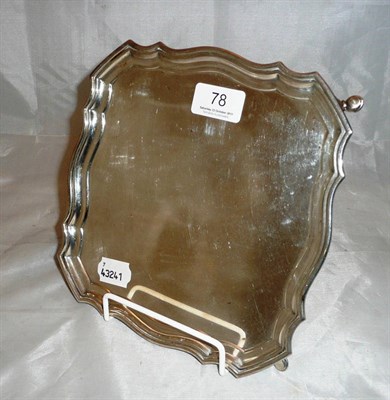 Lot 78 - Chester hallmarked silver shaped square wine tray approximately 13oz
