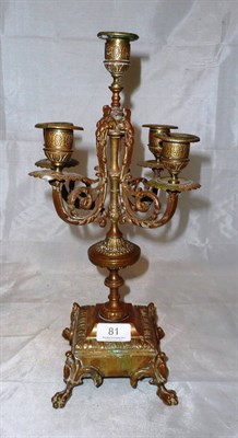 Lot 81 - French bronze candelabra