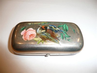 Lot 390 - Enamel and white metal box