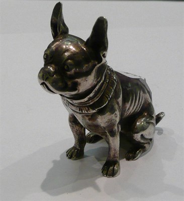 Lot 398 - Sitting French bulldog, 925 import mark