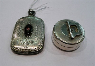 Lot 412 - A perfume bottle stamped 'sterling' and a round pillbox stamped '925' and 'Gucci'