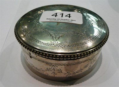 Lot 414 - Round white metal box, Lisbon