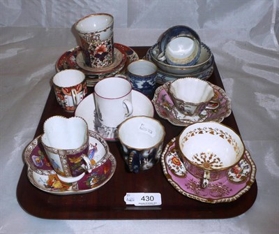 Lot 430 - A tray of 19th century and later cabinet cups and saucers