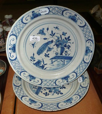 Lot 439 - Pair of Delft blue and white plates