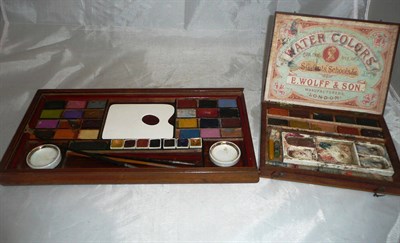 Lot 447 - Two artist's paint boxes