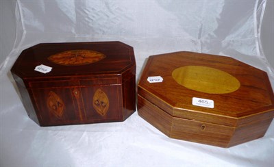 Lot 465 - Two inlaid boxes, one with key