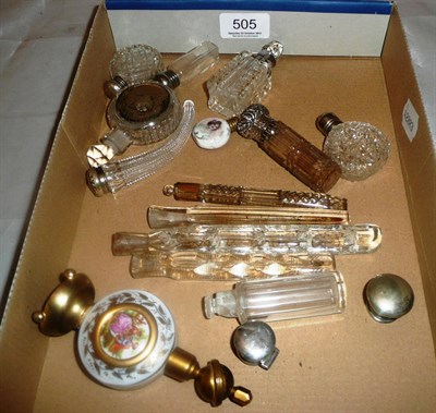 Lot 505 - A group of cut glass scent bottles