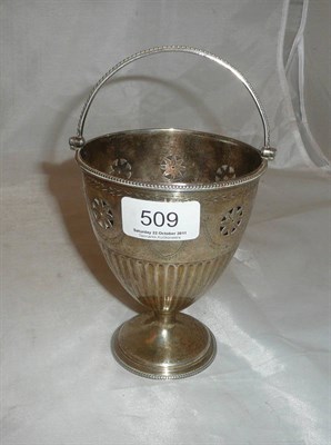Lot 509 - Silver sugar basket with handle