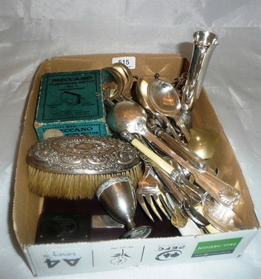 Lot 515 - Sundry silver and plated items, autograph book, Meccano motor - boxed etc