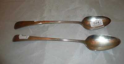 Lot 524 - Pair of silver serving spoons