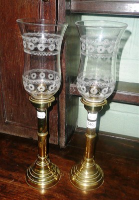 Lot 540 - Pair of candle lamps