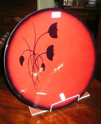 Lot 560 - Large charger 'Poppies' by John Michael