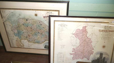 Lot 604 - Two Greenwood maps 'Norfolk' and 'Cambridge' (framed)