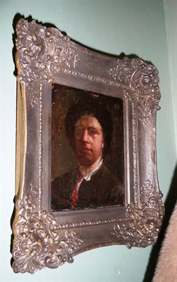 Lot 609 - Portrait of gent, oil on panel, framed
